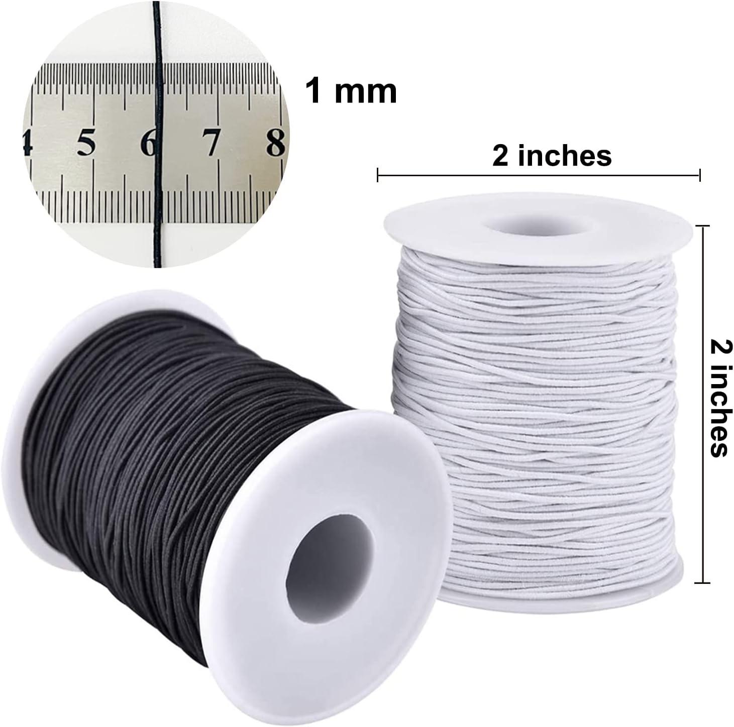 Bupete 1mm elastic stretch string, 4 rolls clear beading string with 2  sizes beading needles, yarn