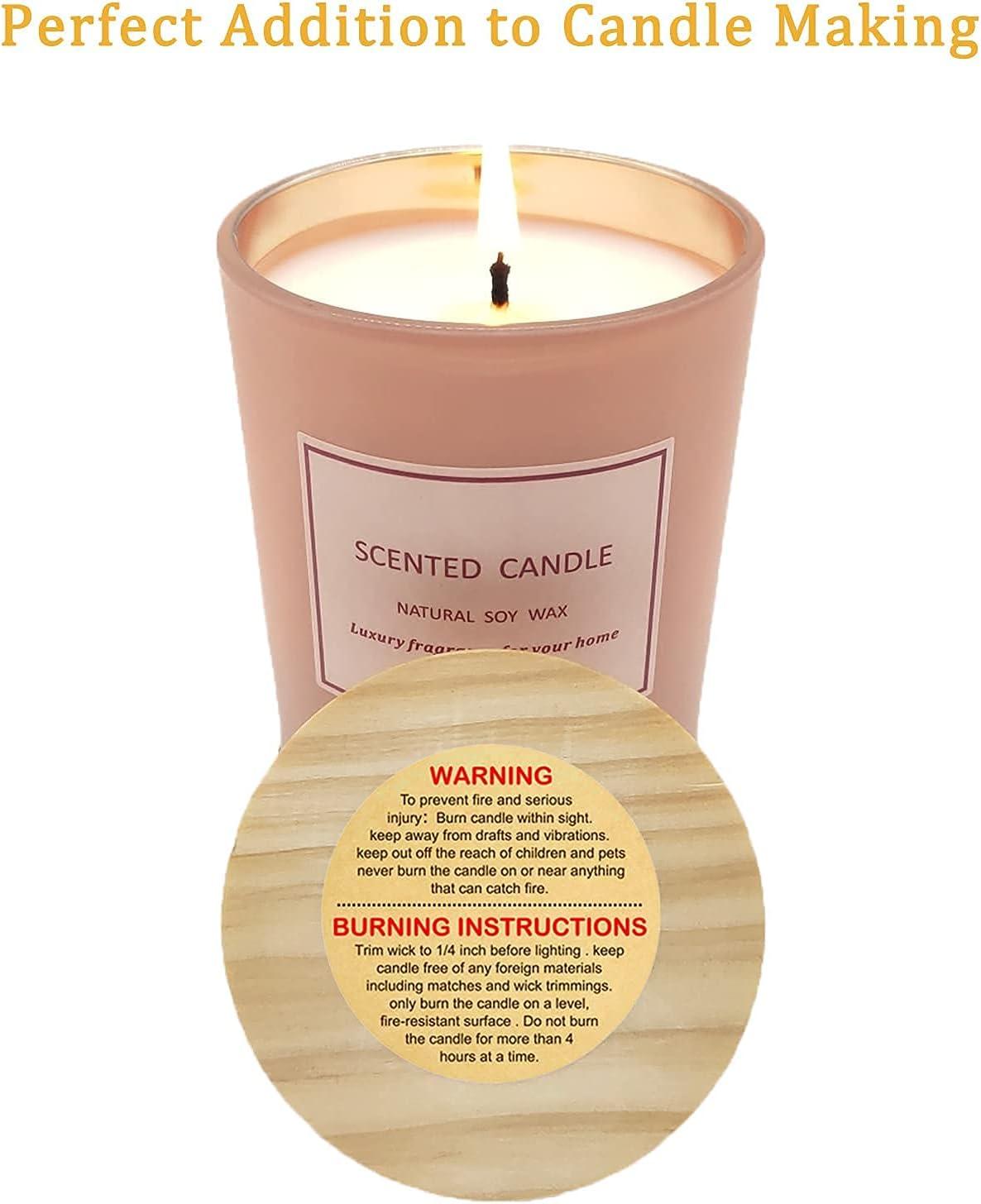 PMCDS2G Candle Warning Labels 1.5" Kraft Paper Candle Jar Container Stickers 500 Pieces Per Roll
