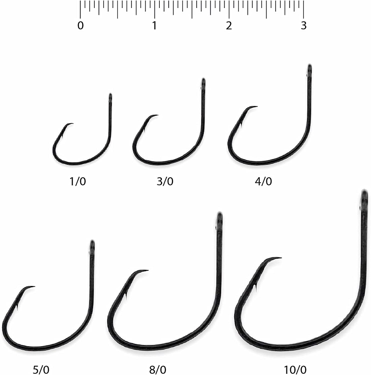 Team Catfish Double Action Circle Hooks with Wide Gap and Needle Sharp  Point 10/0 Black