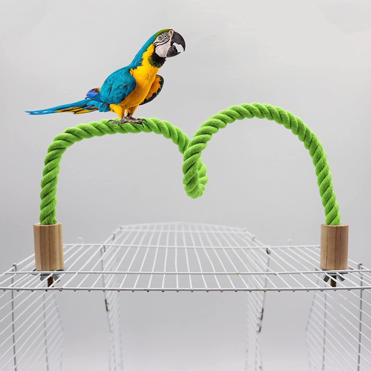 2 Pack Bird Hemp Rope Perch Swing, Bird Cage Stand Pole Accessories, Paw  Grinding Standing Climbing Perch for Parrot, Parakeet, Budgies, Lovebirds  23.62/60 cm