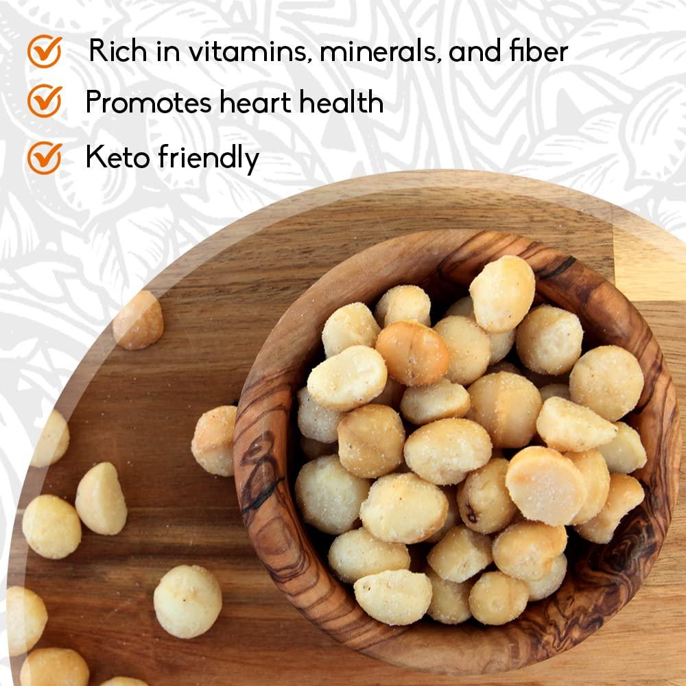 MacFarms Dry Roasted Macadamia Nuts 24 OZ (2 Pack) Premium Sea Salt