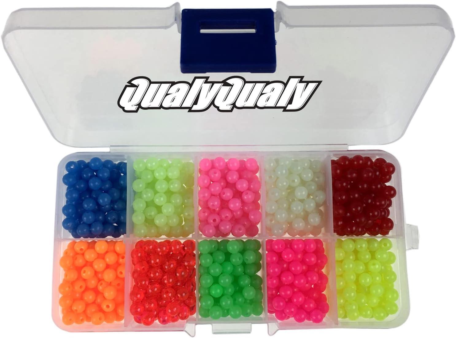 QualyQualy Fishing Beads Assorted Hard Plastic Glass Fishing Beads Red  Yellow Mixed Color Glow Luminous Fishing Beads 4mm 6mm 6.5mm 8mm 10mm 12mm  (1000Pcs 4mm/0.15in Fishing Beads), Bait Rigs -  Canada