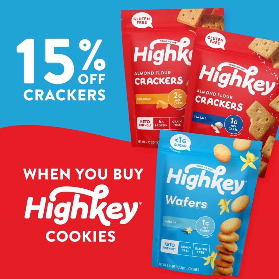 HighKey Low Carb Sea Salt Crackers 6.75oz Keto & Diabetic Friendly