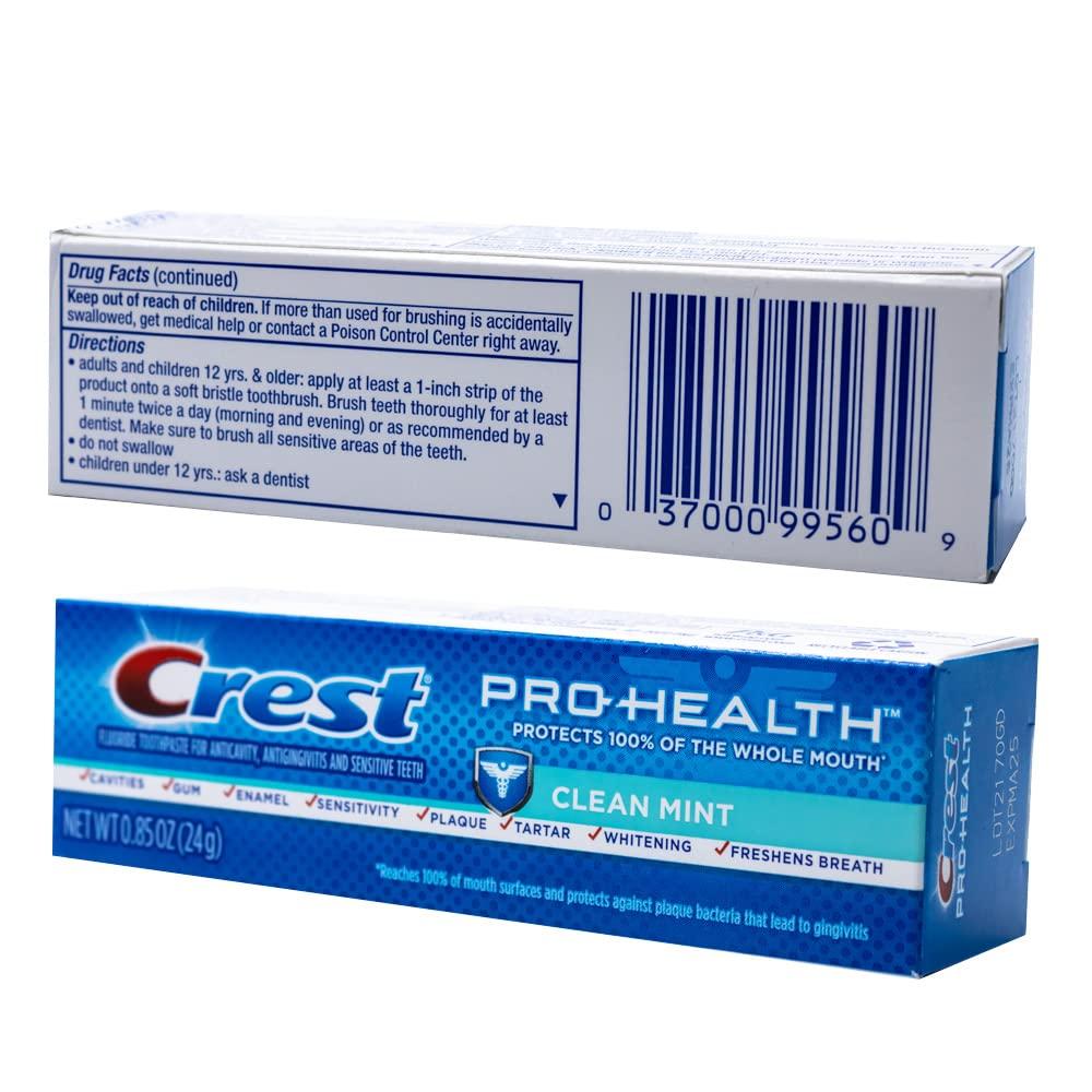 Crest Pro-Health Clean Mint Toothpaste 0.85 Oz Travel Size (24 Pack ...