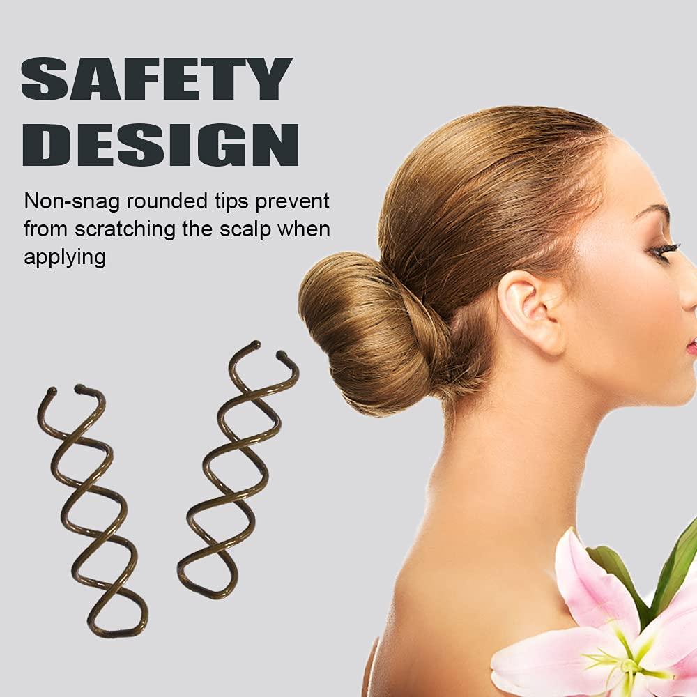 Spiral Bobby Pins Brown with Storage Tin, 20 Pcs Spin Pins for Hair (2  Inch), Premium Spiral Hair Pins for Buns, Non Scratched Twist Screw Hair  Pins for Women Girls and Kids