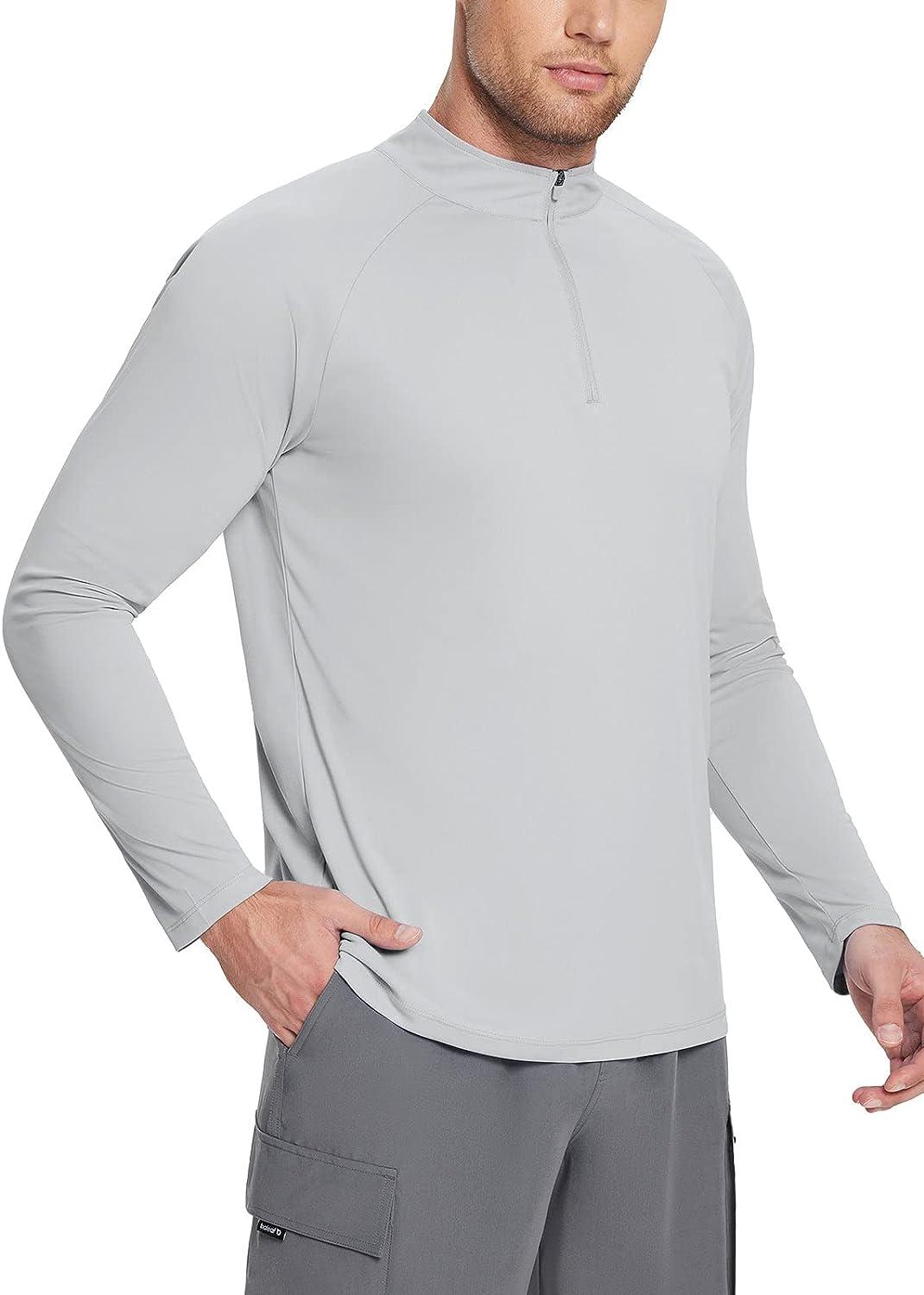 Baleaf Men's Sun Protection Hoodie Shirt UPF 50+ Long Sleeve UV SPF T-shirts with Mask Rash Guard Fishing Lightweight