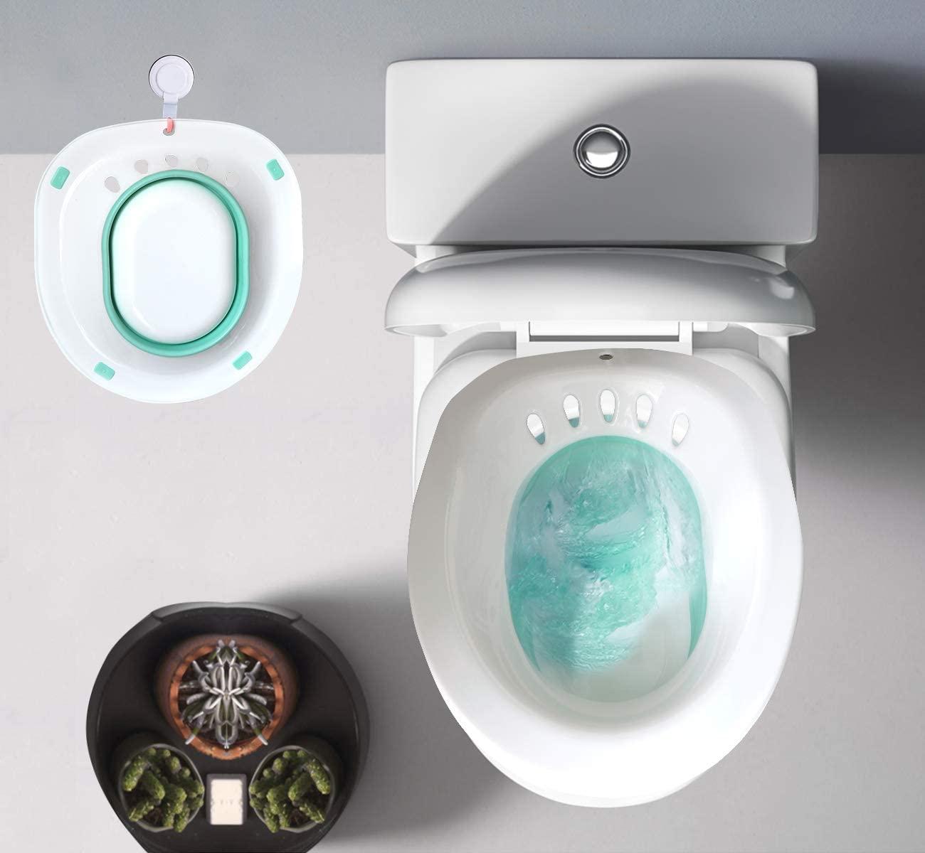 Folding Toilet Sitz Bath for Pregnant Women & Hemorrhoid Care - Green ...