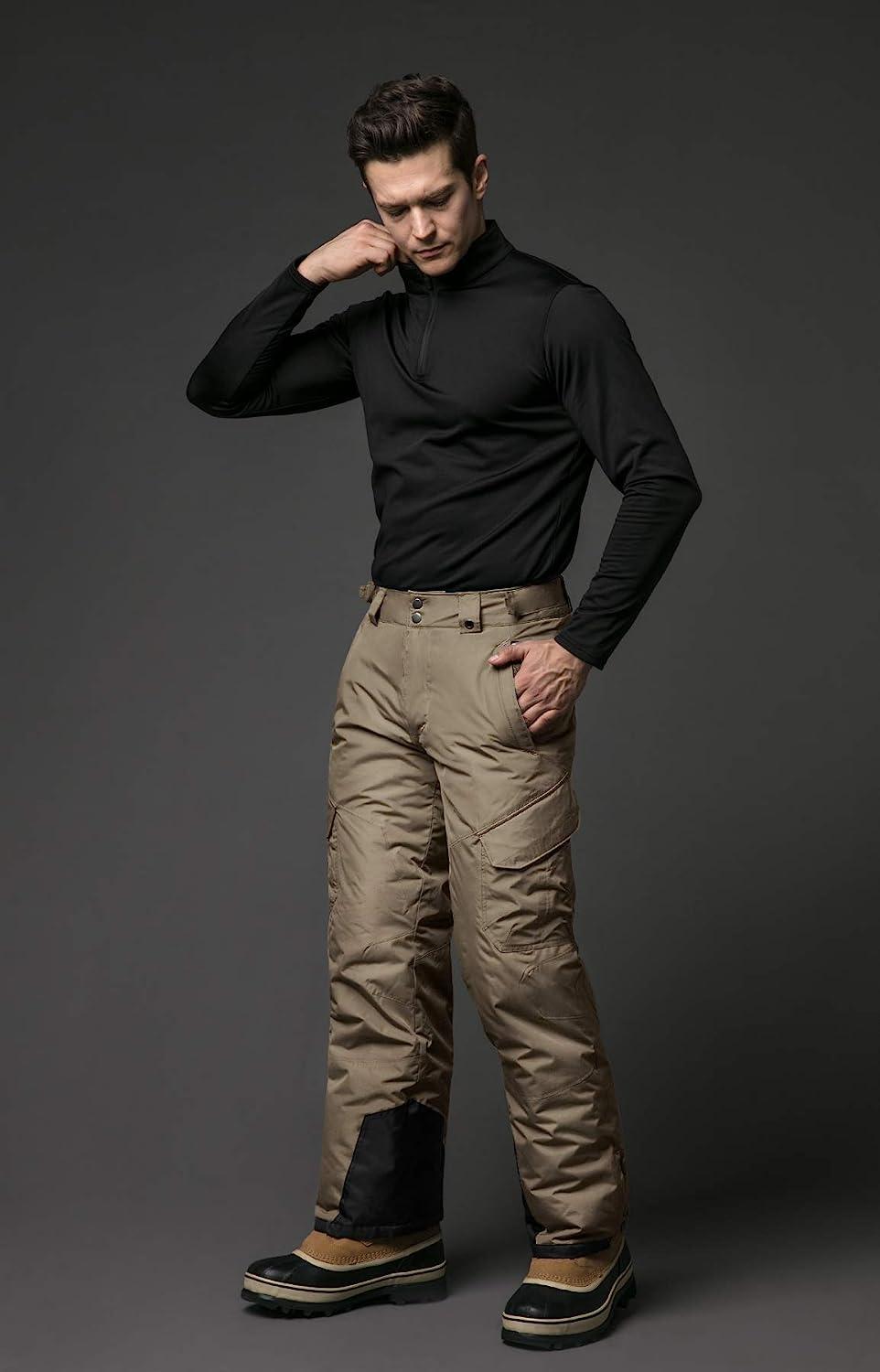 TSLA Men's Winter Snow Pants, Waterproof Insulated Ski Pants, Ripstop Windproof Snowboard Bottoms, Cargo Snow Bottom Blue, Large＿並行輸入品 TSLA Mens X-LARGE Ski Snowboarding Navy Blue Waterproof Insulated