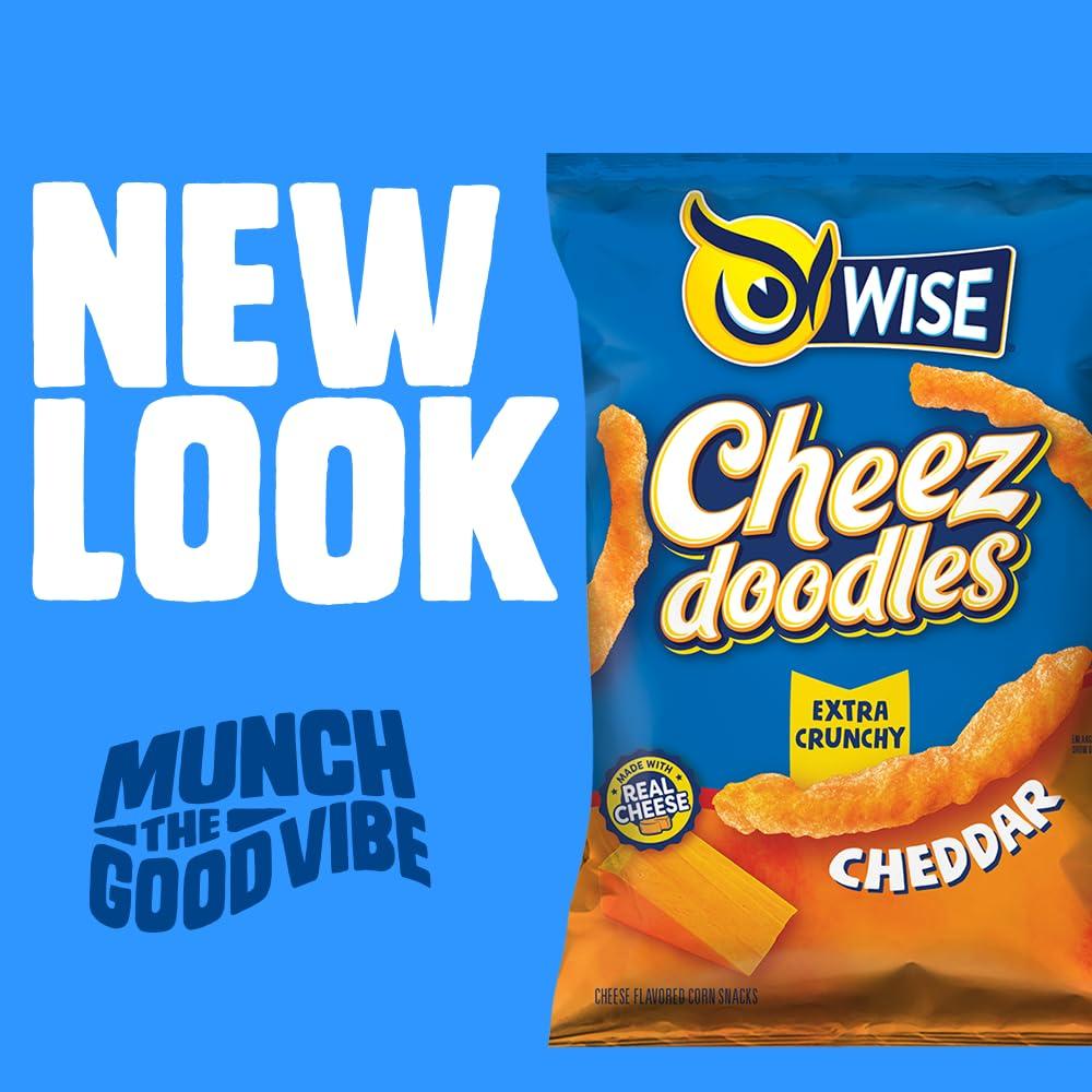 Wise Snacks Cheez Doodles Extra Crunchy Cheese Puffs 5oz (4 Count