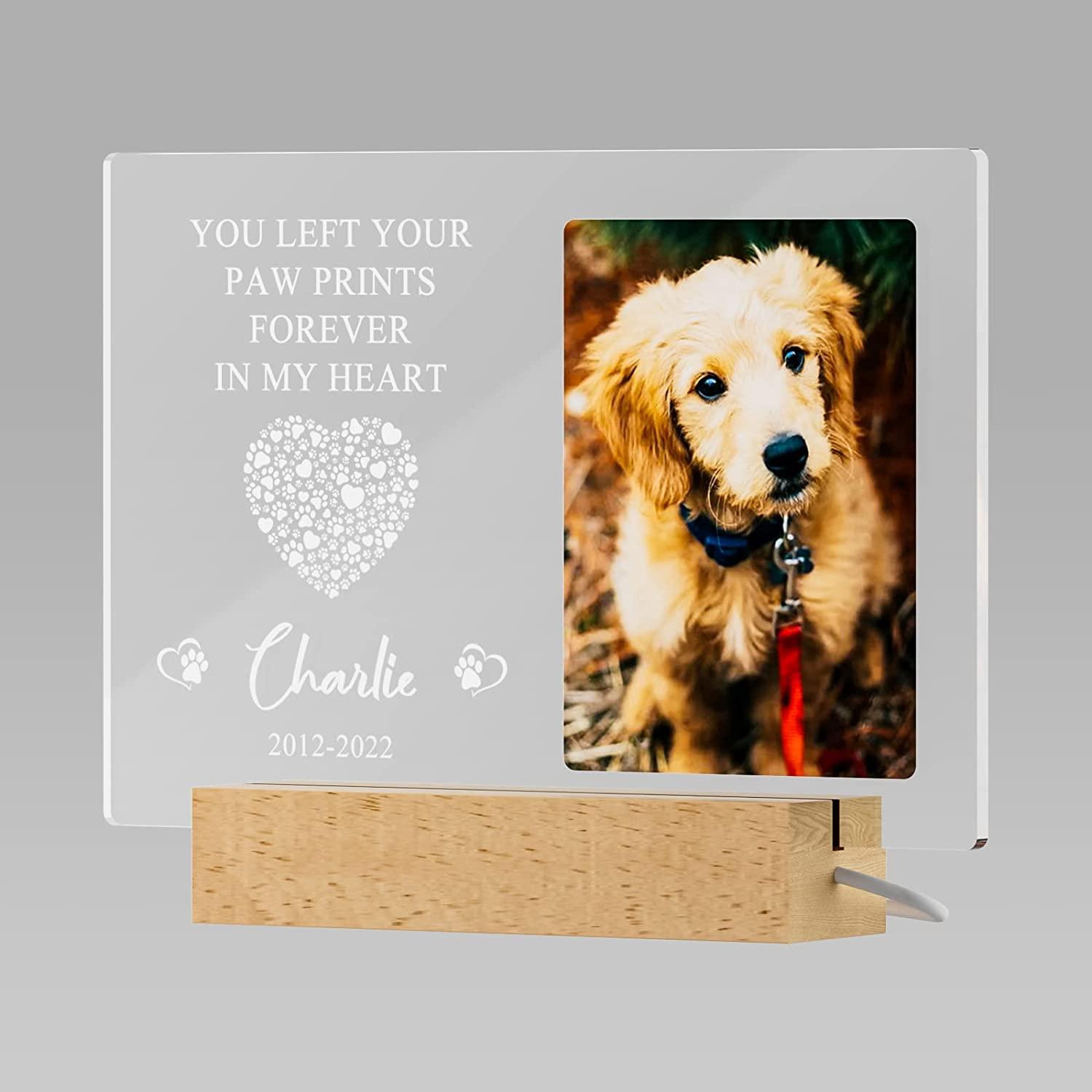 Bemaystar Personalized Dog Memorial Gifts Custom Photo Night