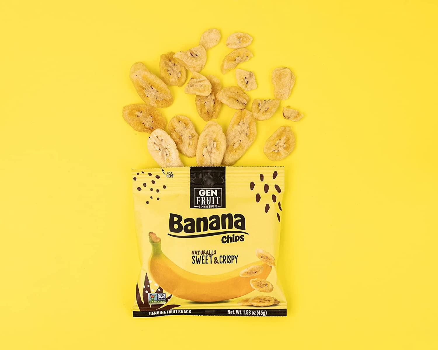 GenFruit Banana Chips Original Flavor Unsweetened, Dried Banana