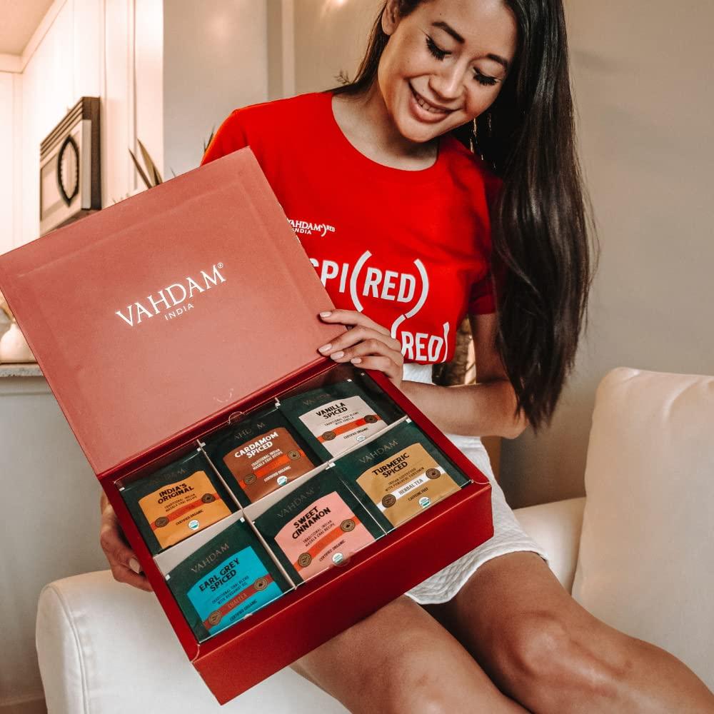 VAHDAM Chai Tea Variety Sampler Pack 60 Tea Bags 6 Flavors 10 Tea