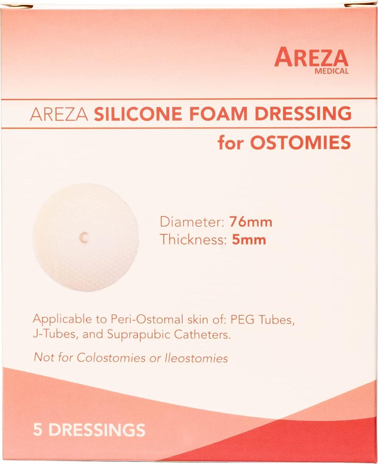 Silicone Foam Ostomy Dressing for Tube Security and Leakage Absorption 5 Per Box