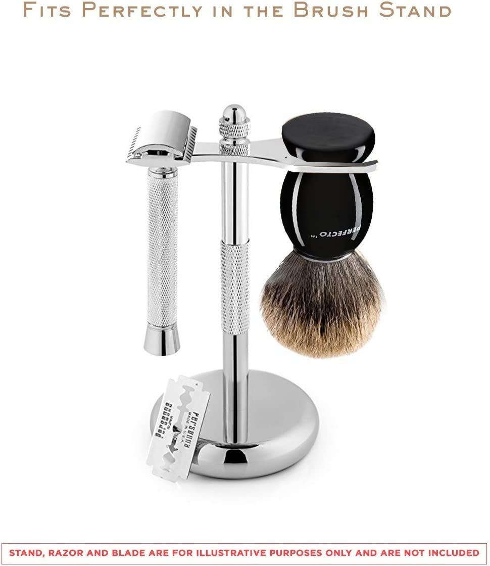 Perfecto 100 Pure Badger Shaving Brush Black Handle for Safety Razor