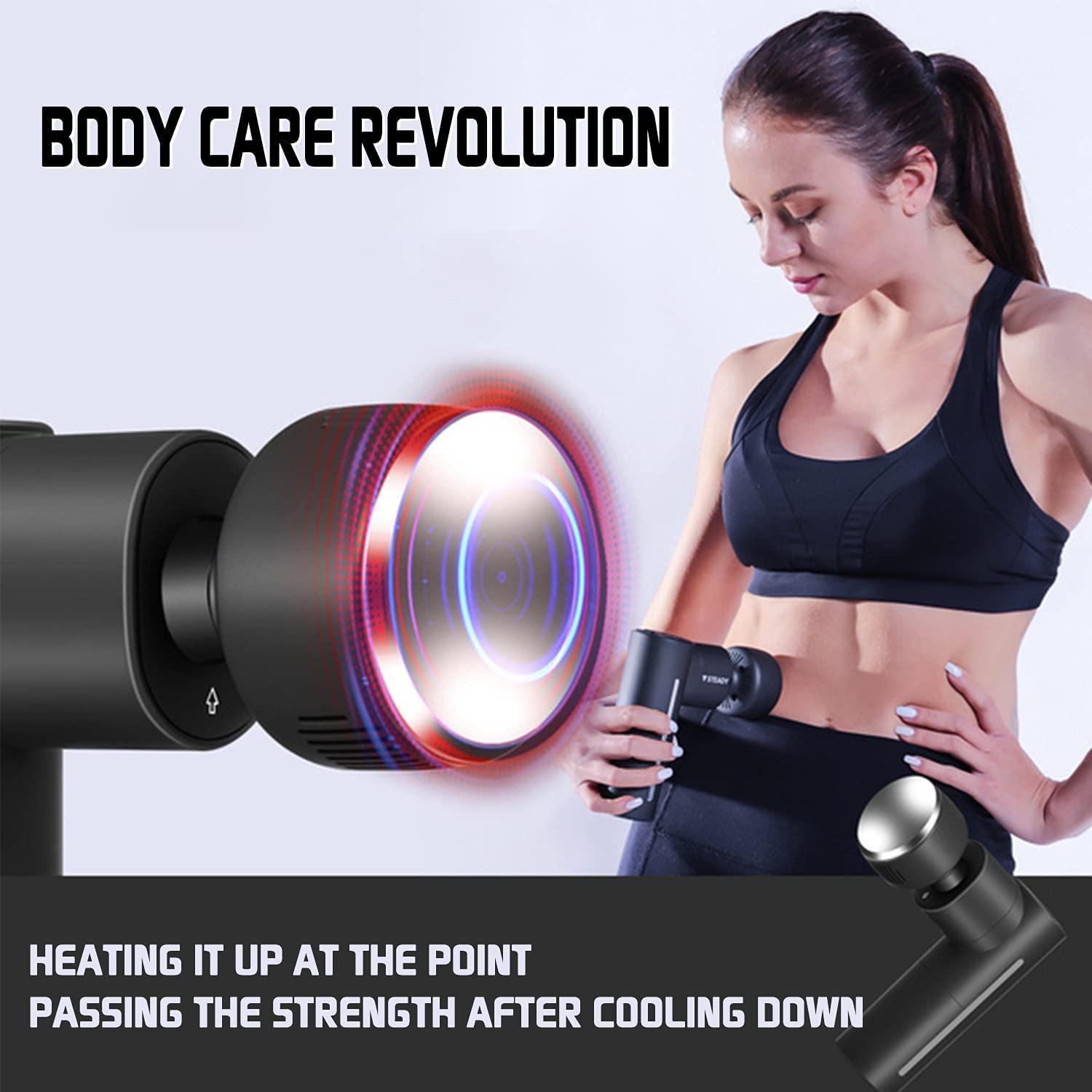 ROLAZ Massage Gun: Deep Tissue Percussion Massager with Heat Cool for