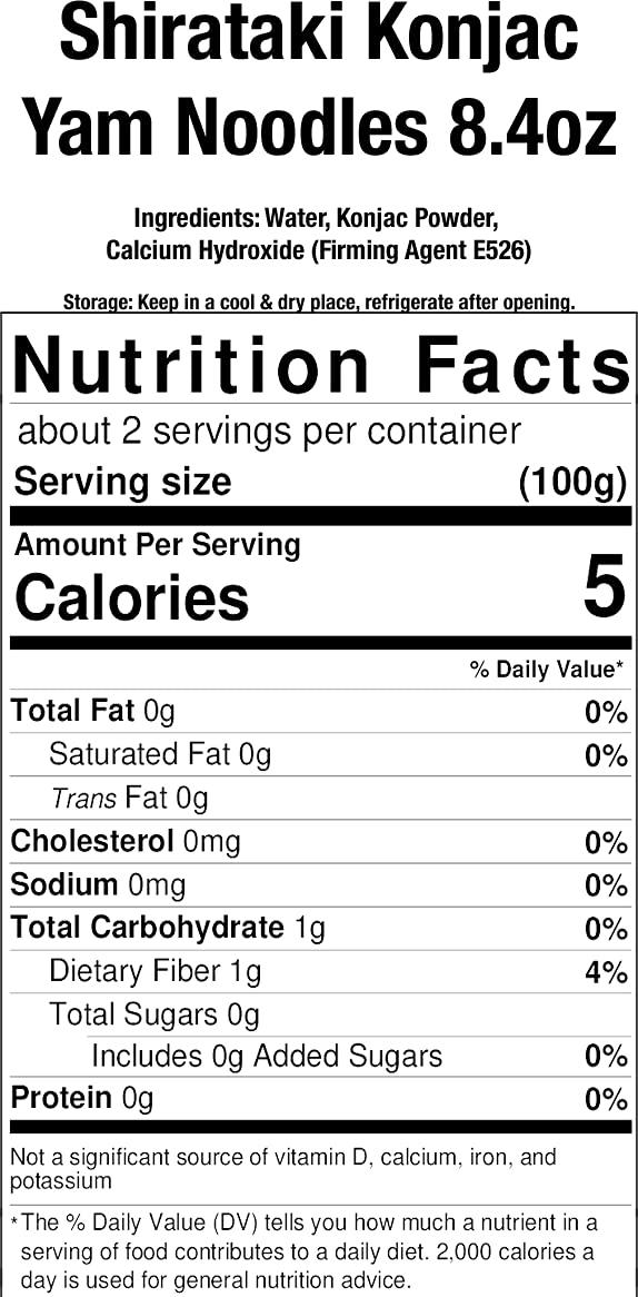 Shirataki Konjac Noodles 8.4oz Pack for Hot Pot, Soups, Shabu Shabu