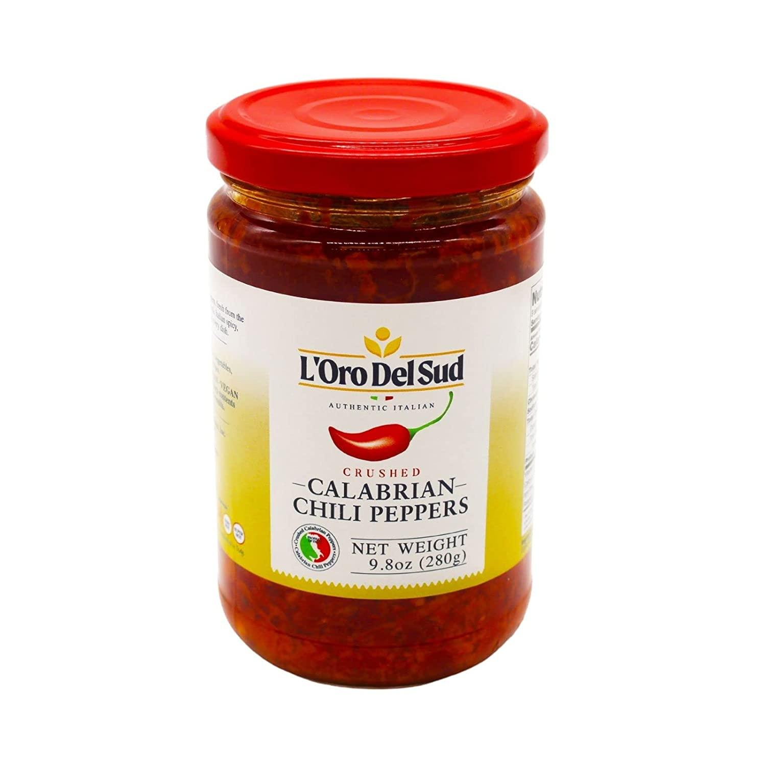 Crushed Calabrian Chili Peppers Paste, 9.8 oz (280 g) Spread, Chopped