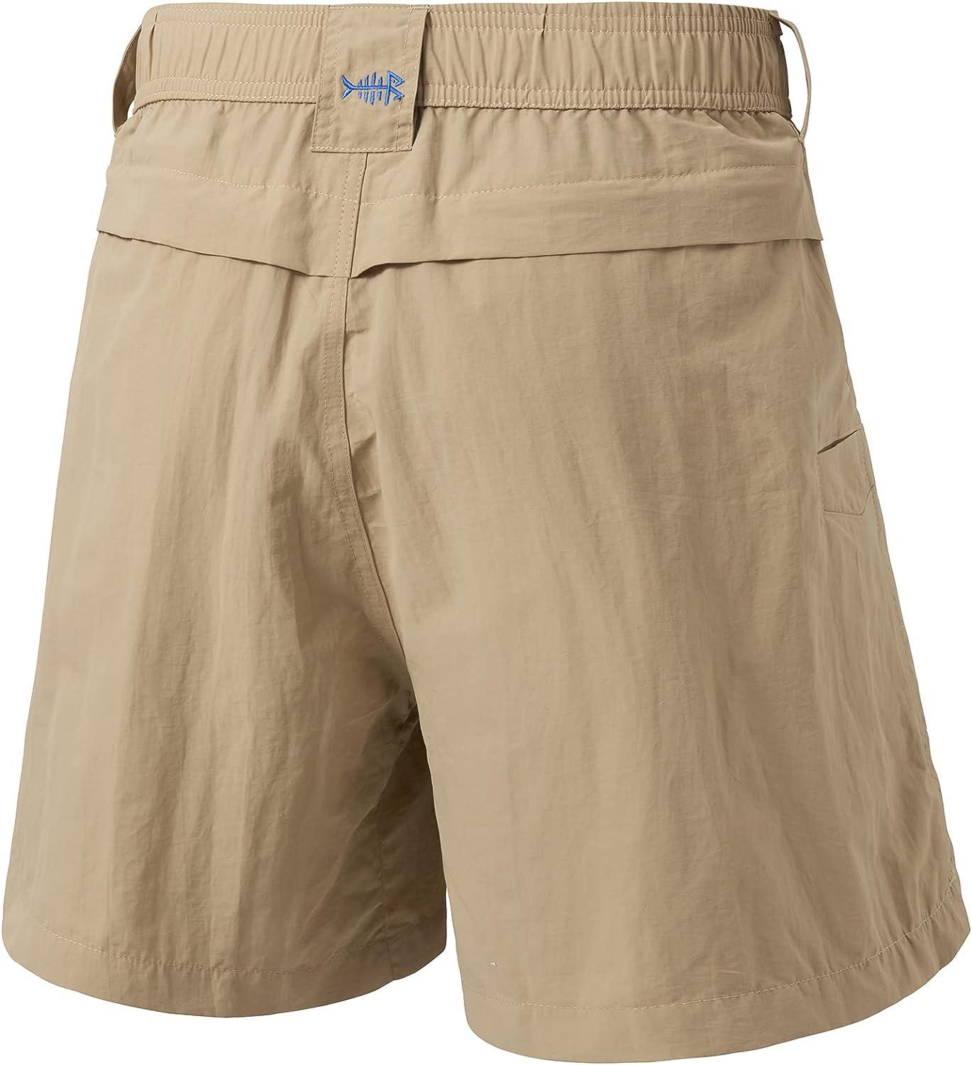 BASSDASH Men's 6 Fishing Shorts UPF 50+ Water Resistant Quick Dry Hiking Cargo  Shorts with Multi Pocket FP03M Khaki Large