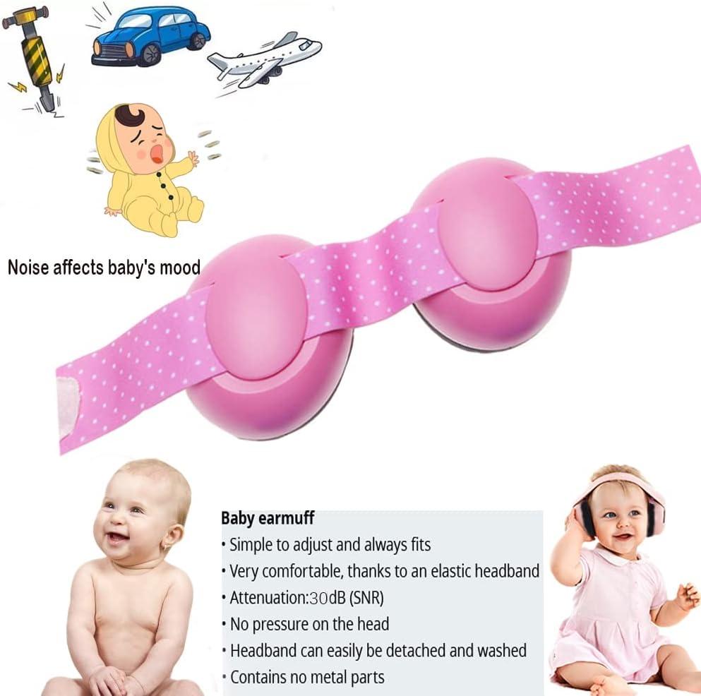 Baby Ear Protection 0-4 Years, 2-in-1 Baby Headphones Noise Protection 24 DB, Hearing Protection For Children, Newborn Earmuffs With Noise Cancelling & Adjustable Headband For Active Families On The