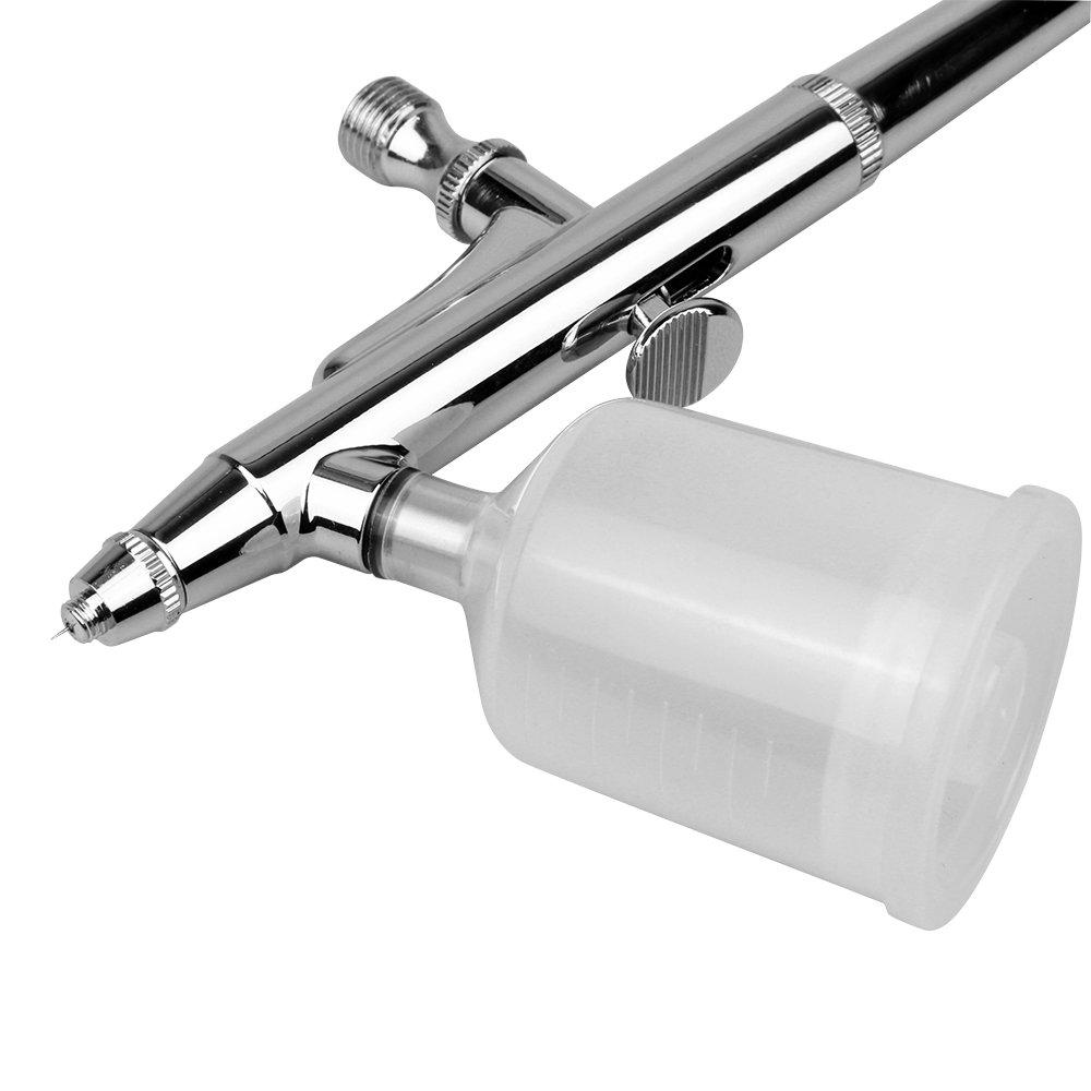 Pinkiou Airbrush Kit Large Capacity Cup DoubleAction Trigger AirPaint