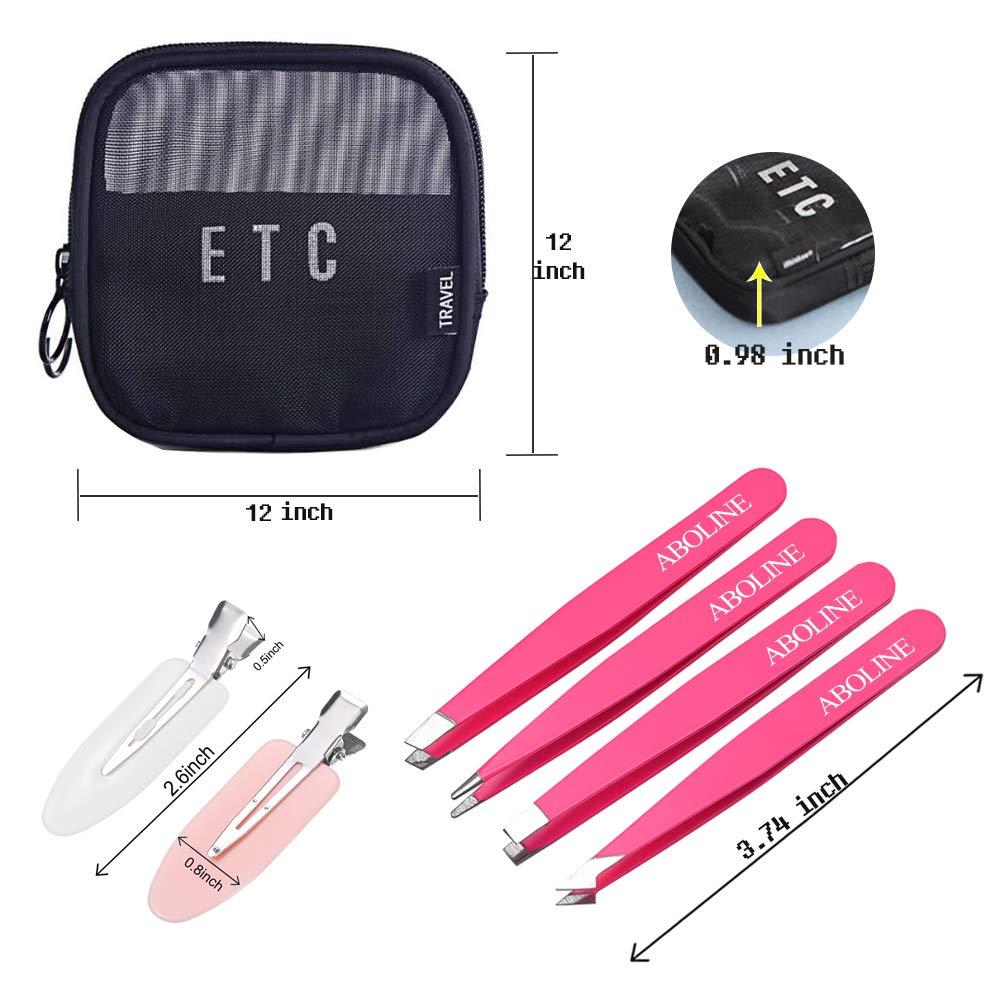 ABOLINE 4 Piece Professional Stainless Steel Tweezers Set Best