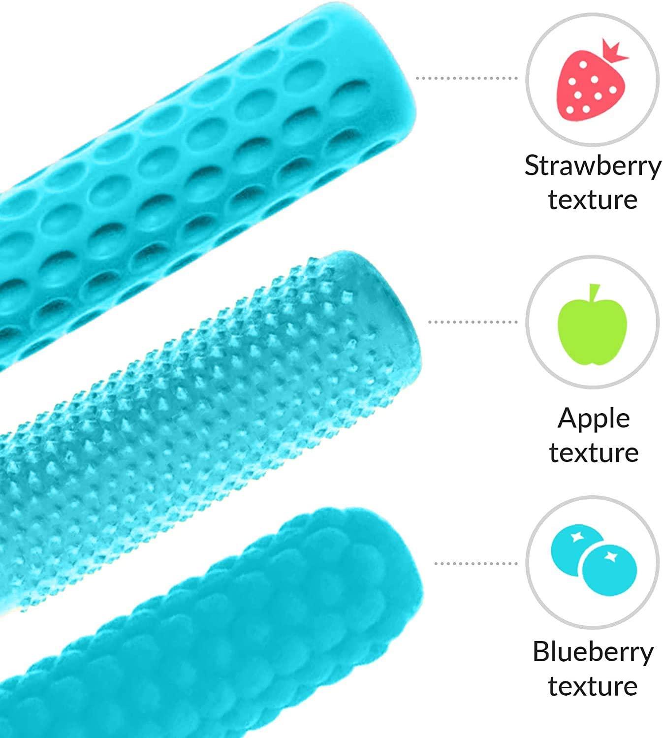 FLUXY Blue Oral Motor Tool Therapy 3 Textures Sensory Aid