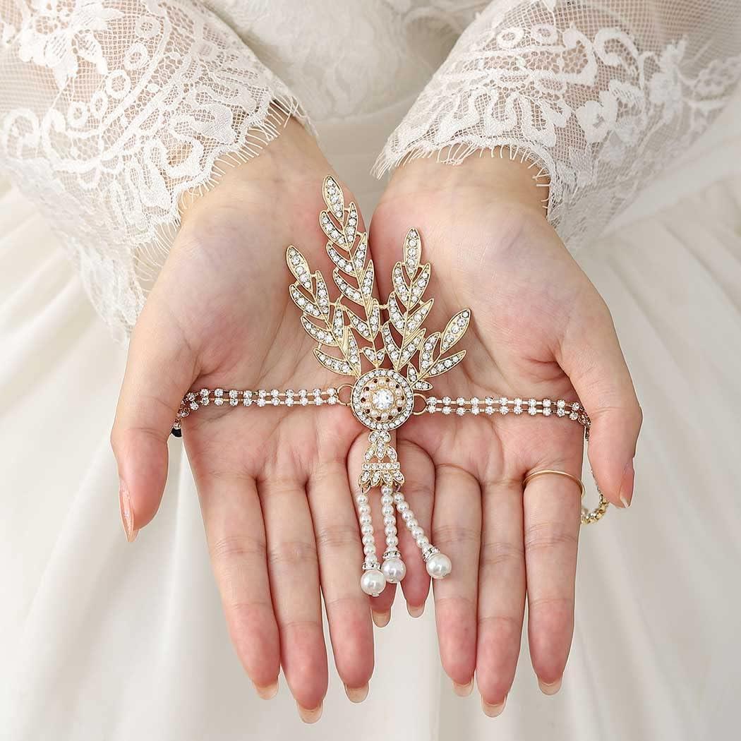 GORTIN 1920's Flapper Headband Gatsby Bridal Hair Accessory