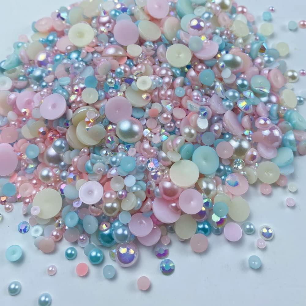 Mix Resin Rhinestones Half Round Pearls 30g Flatback Rhinestones Half Pearl  Beads for Crafts Multi Size 3mm-10mm Half Pearl Rhinestone for Bottles  Tumblers Nail Art Clothes Shoes (Pink Series)