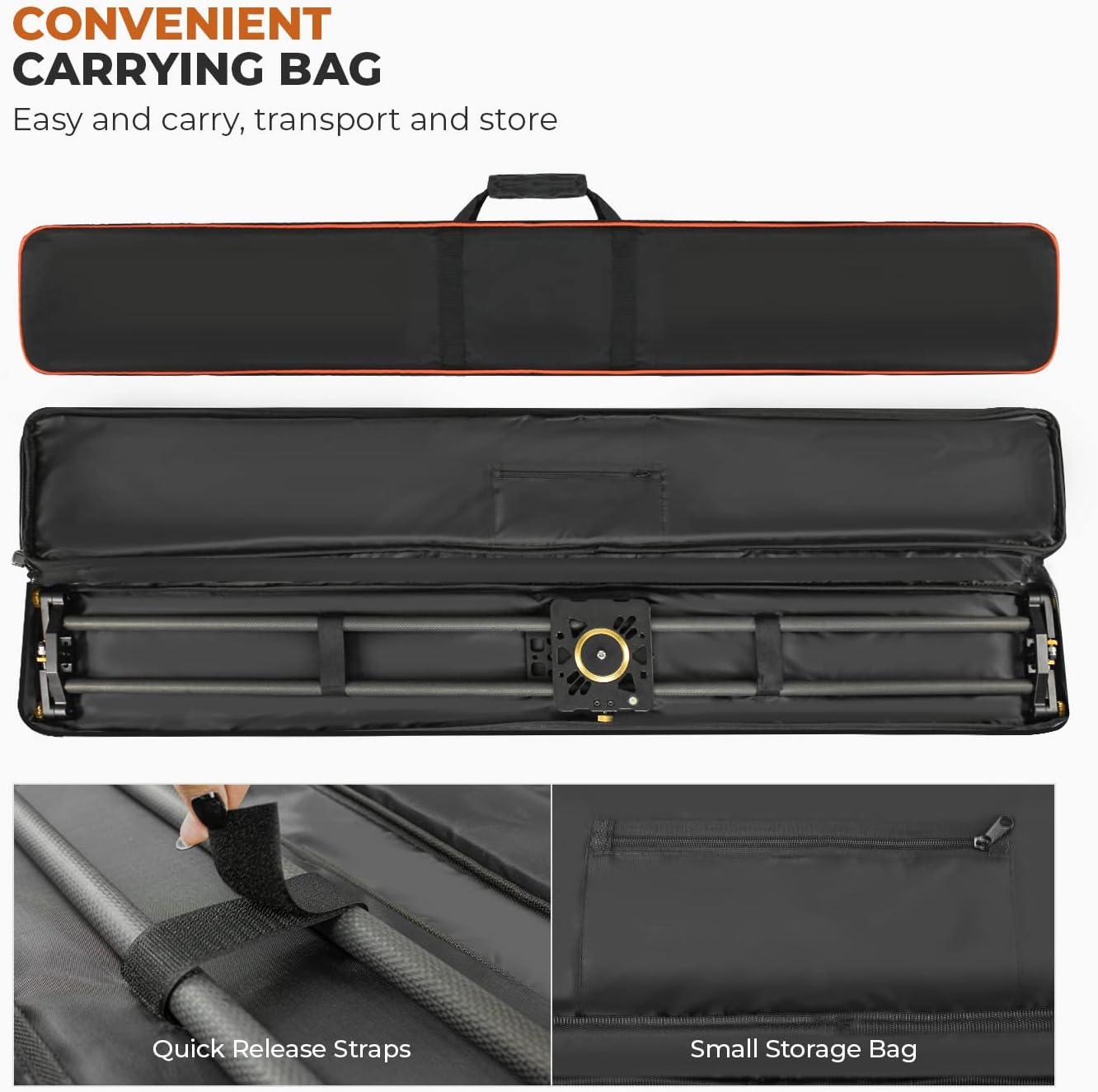 LimoStudio 47-inch DSLR Camera Slider Dolly Track | Carbon Fiber