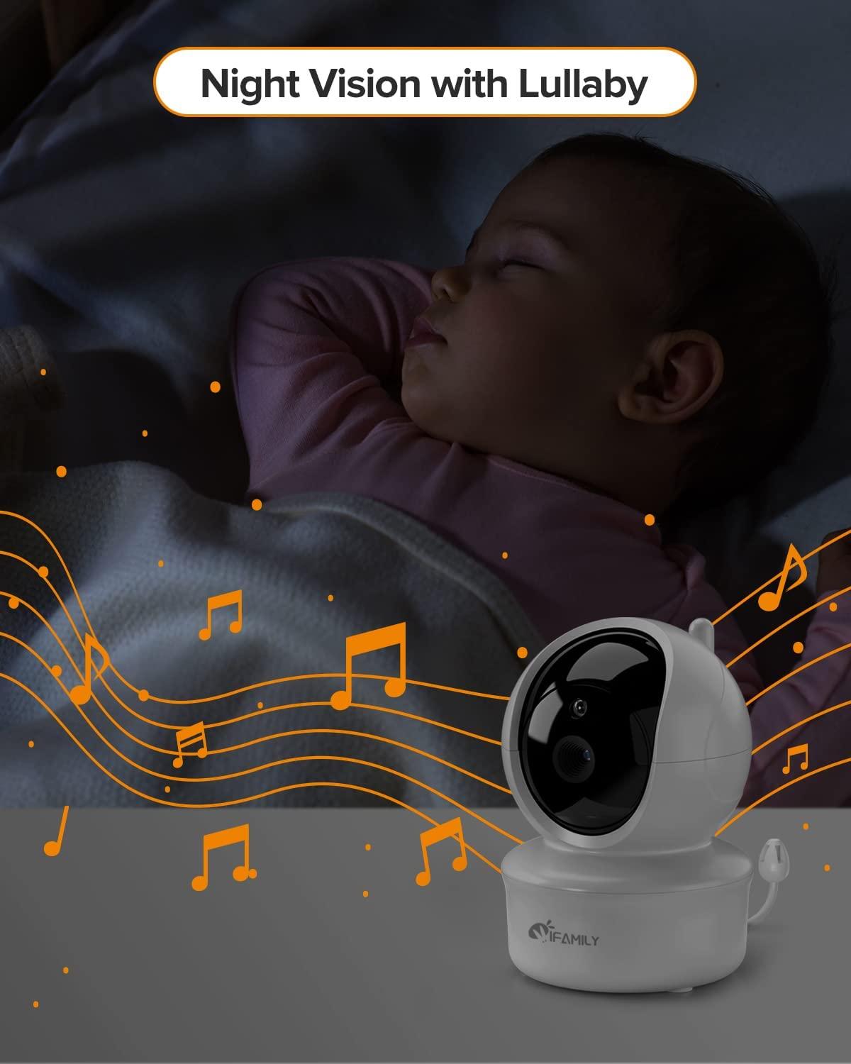 Baby Monitor, Baby Time 5 Color Display with 1080P Pan/Tilt, Infrared  Night Vision, Two-Way Audio, Temperature & Sound Alarm, Smart Nursery Mode,  up