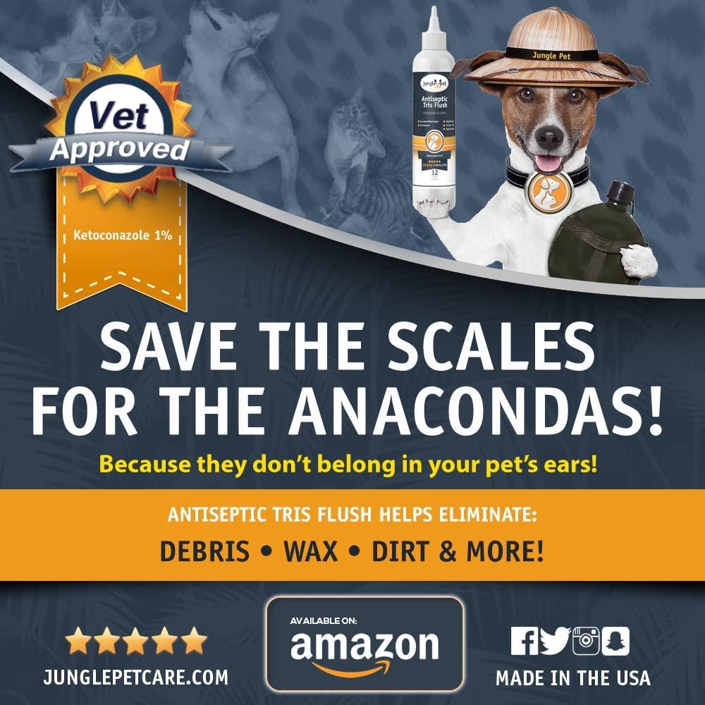 Jungle Pet Trizultra Keto Flush for Dogs Antiseptic Dog Ear Cleaner