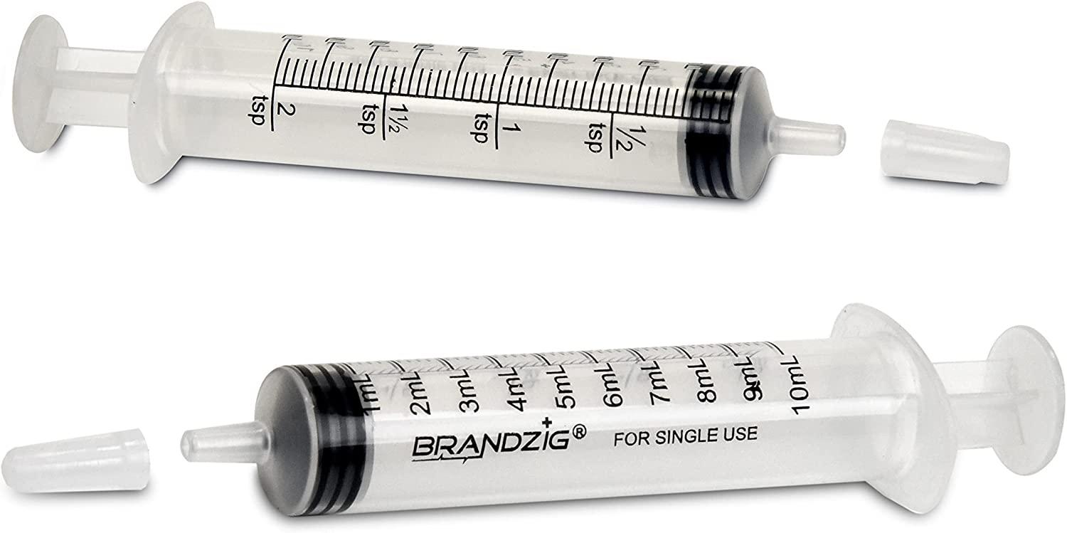 10ml Oral Syringe With Cap (100 Pack) Oral Dispenser Without Needle Luer Slip Tip