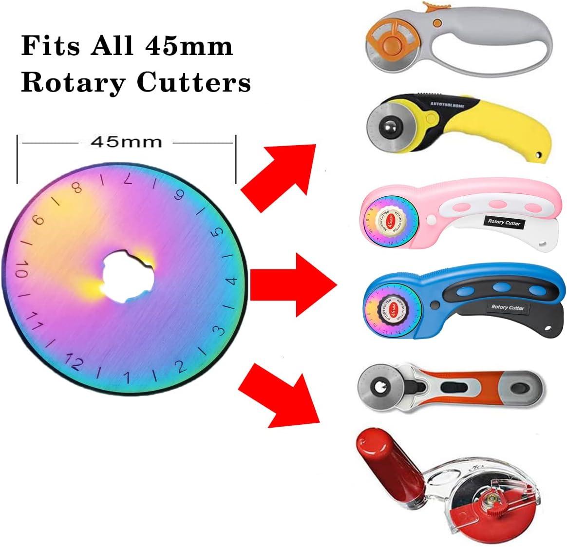 45mm Rotary Cutter Blades,Rotary Blades Fits Fiskars,Olfa,Martelli,  Dremel,Truecut Rotary Blades Replacement,Sharp and Durable