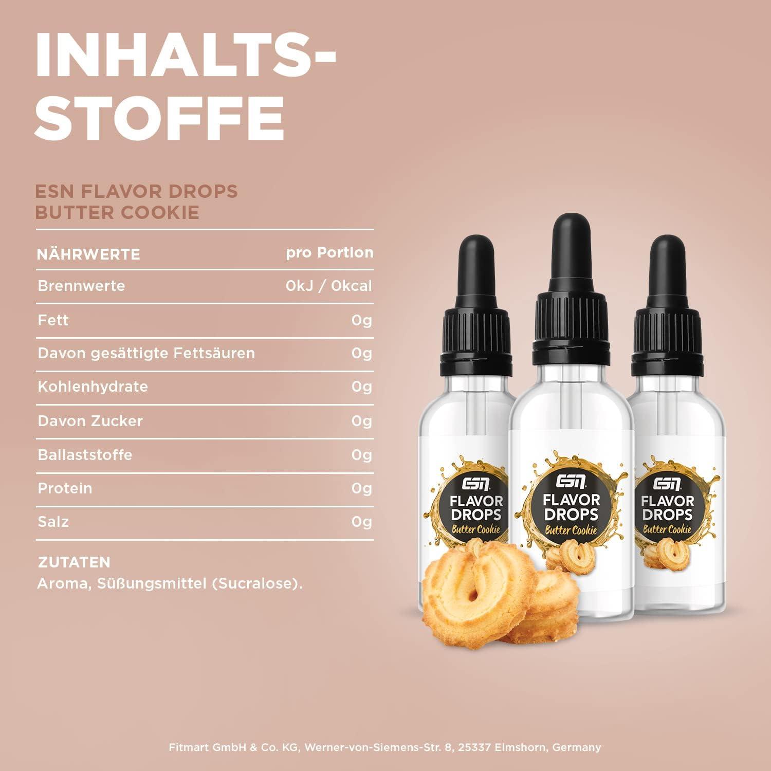 ESN Flavor Drops 50ml - Zero Calorie Butter Cookie Flavor | Enhance Your  Drinks & Desserts | Buy Now with Express International Delivery |  GoSupps.com