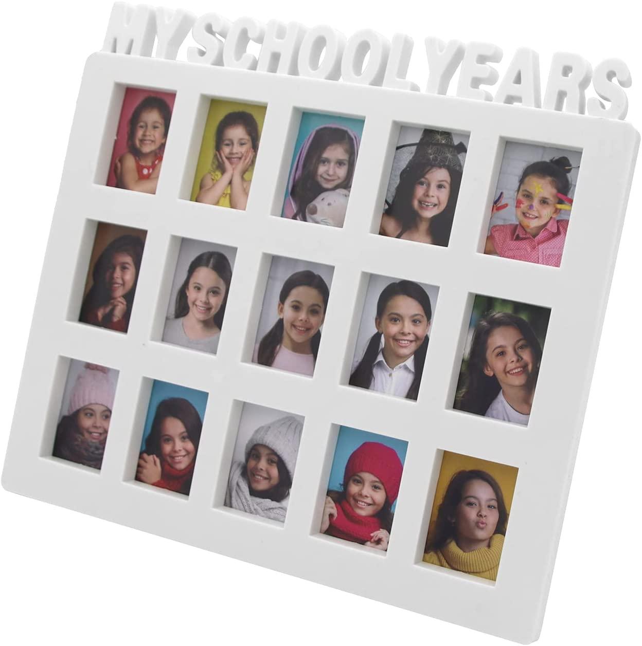 School Years Collage Frame for K12 Graduation Photos Holds 15