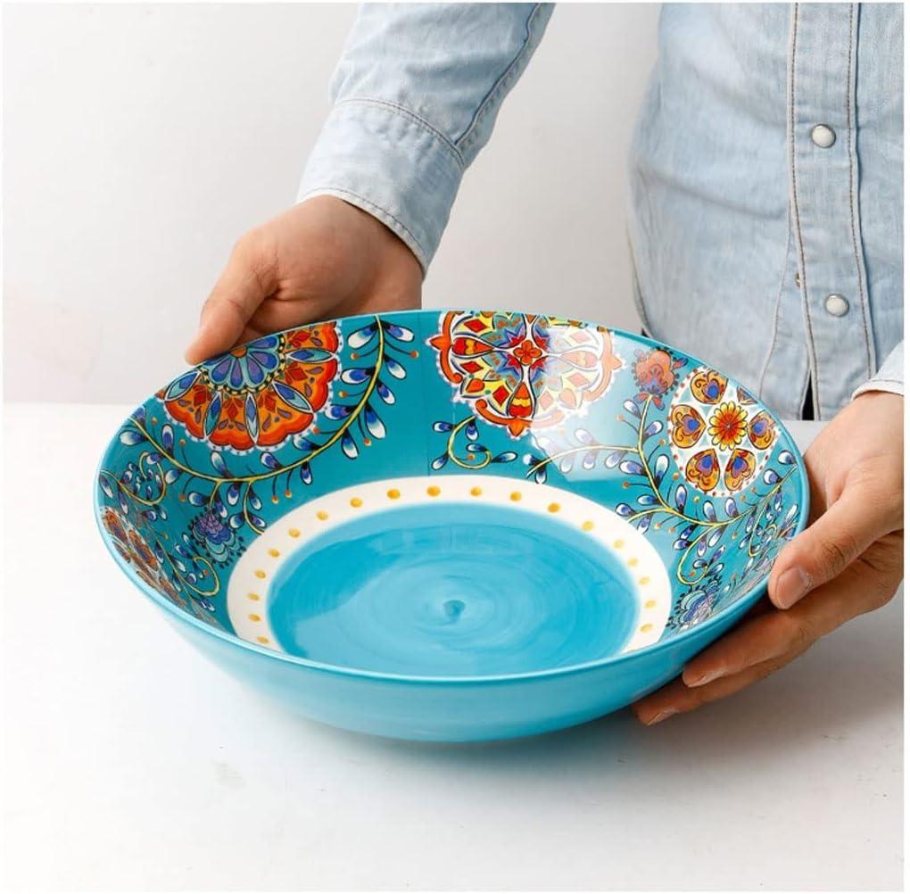 Ceramic Tableware Round Flower Bone Plate Bowl Tableware Household