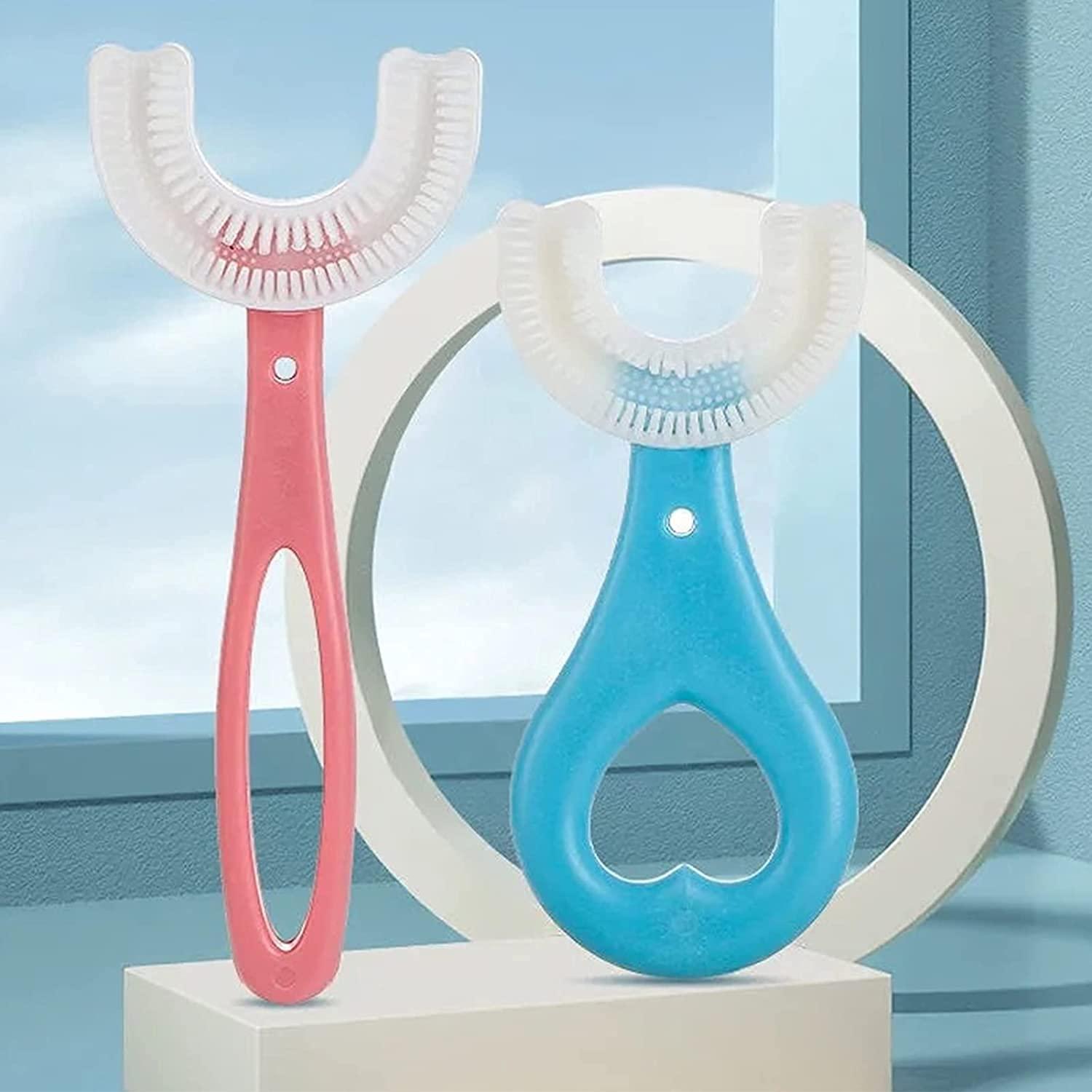 2 Pack Kids UShaped Toothbrush 360 Oral Teeth Cleaning Design for 1