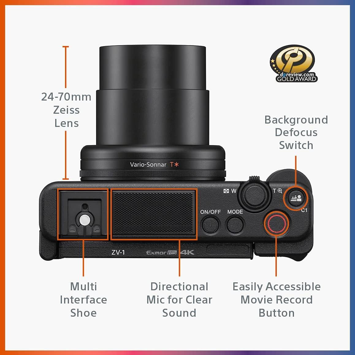 Sony ZV-1 Digital Camera for Content Creators, Vlogging and