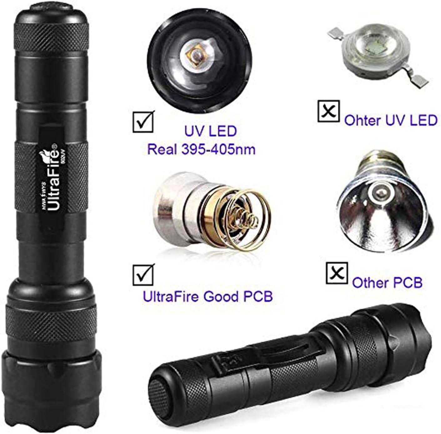 Mini Torcia Con Led UV Ultravioletto 3W 395 Nm Zoom Monta Batteria Aa 14500 Generico 5051179144014