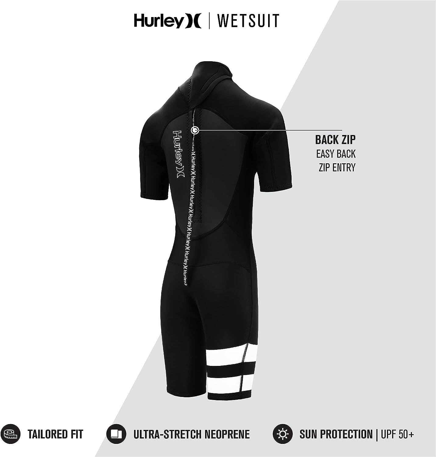 Kids Hurley Fusion 202 2MM Shorty Wetsuit - UPF 50+ Back Zip Youth