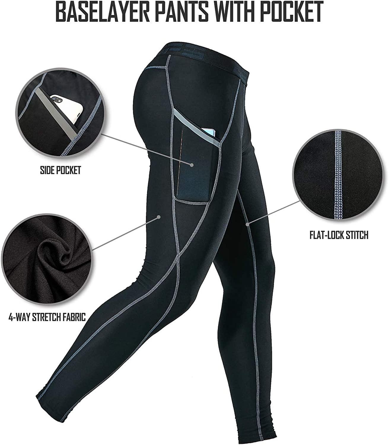 DEVOPS 3 or 5 Pack Compression Shorts Men Spandex Sport Shorts Athletic  Workout Running Performance Baselayer Underwear Medium 0# (Pocket) Black /  Charcoal / Navy