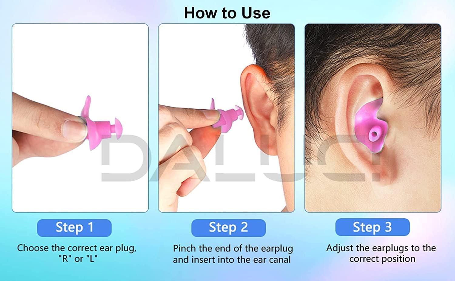 Daluci Swimming Ear Plugs Great Waterproof Ultra Comfy Earplugs Prevent Swimmer's Ear Set of 2