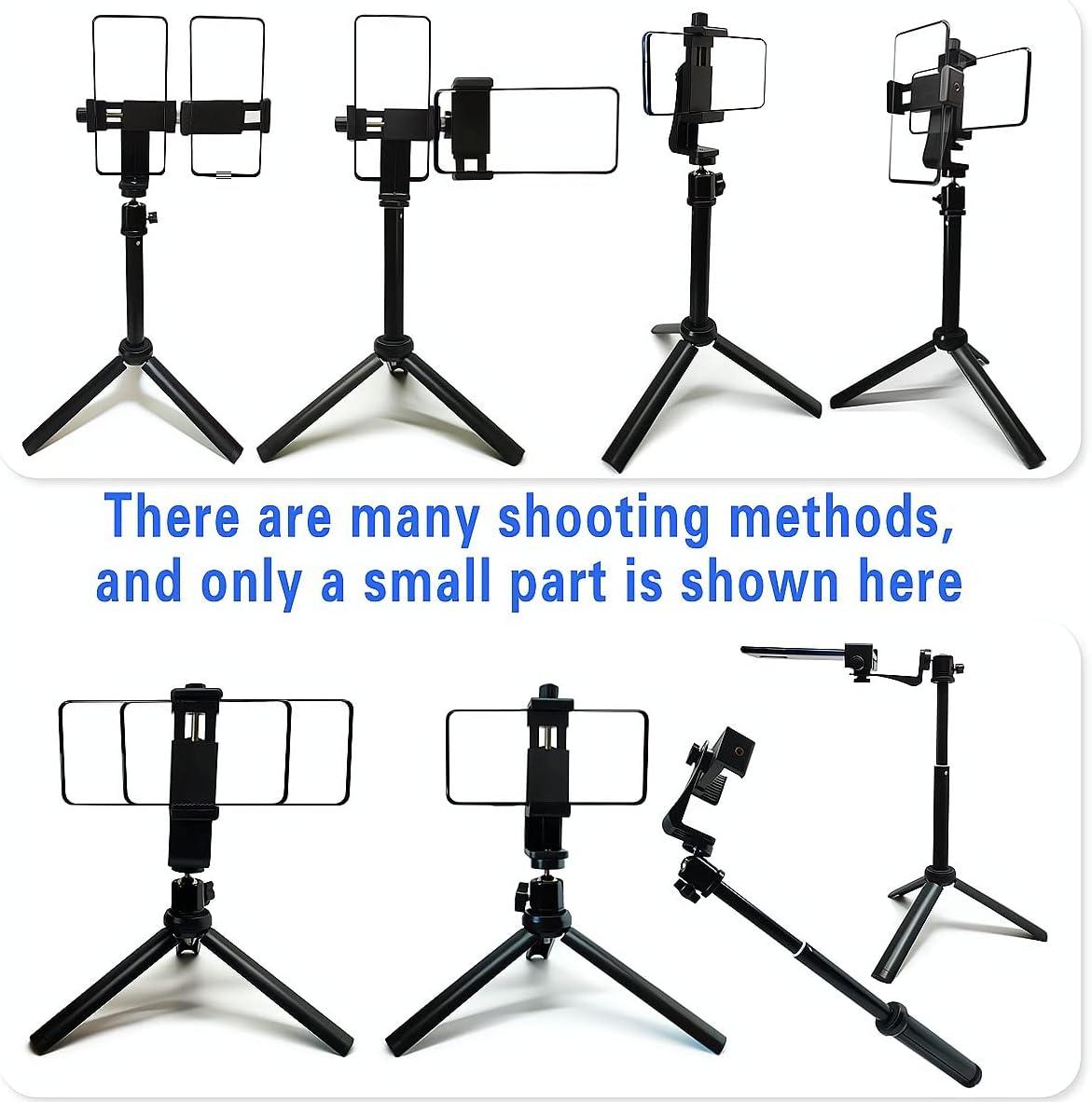 Teleprompter iPhone & Android, Double Phone Holder for Video Recording