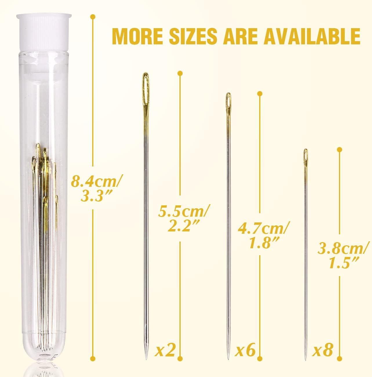 PECMER Stainless Steel Hand Sewing Needles Set with Assorted Sizes and