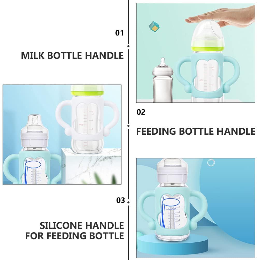 Silica Gel Baby Feeding Bottles Sippy Cup Toddler Newborn Infant Milk Water  Bottle with Handle Training