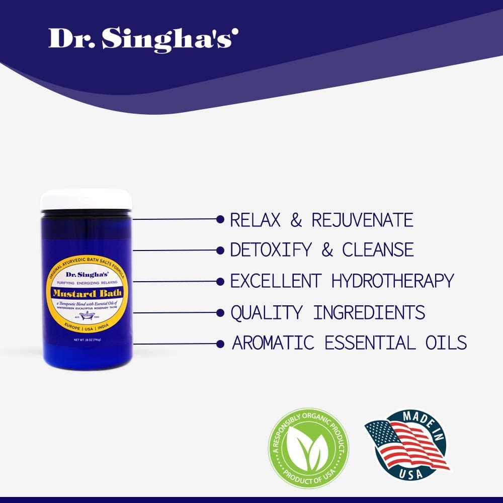 Dr. Singha's Mustard Bath Salts, Therapeutic Bath Detox, 28 Ounce