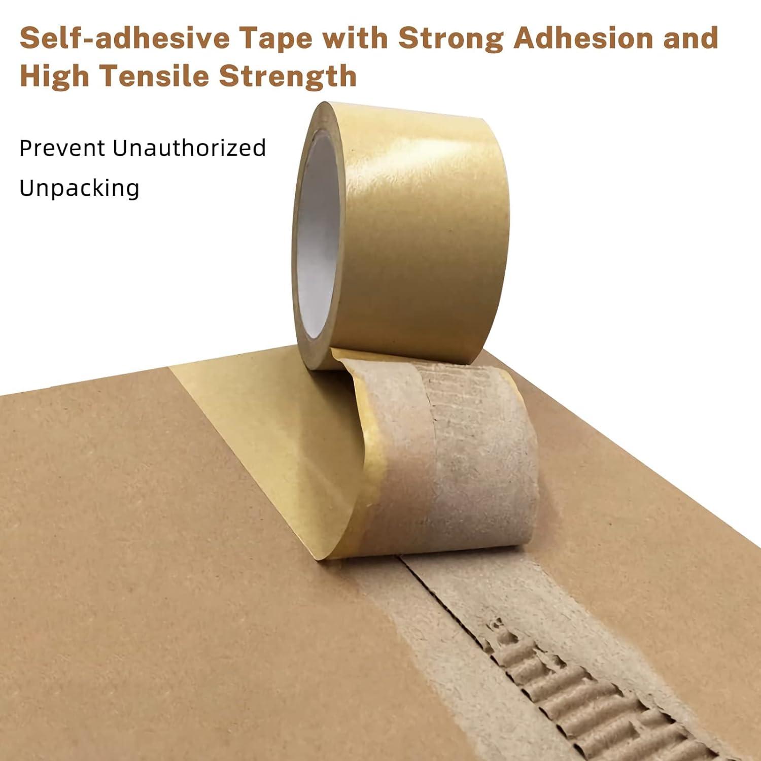 TooCust Kraft Paper Tape Self Adhesive 2" X55YD Brown Paper Tape Biodegradable Brown Packing