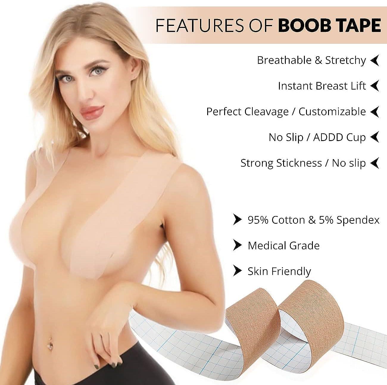 Boob Tape Boobytape Breathable Breast Support Tape Sticky Body Tape for  Push up & Shape in All Clothing Waterproof and Sweatproof Athletic Tape  Body Tape&10 Pcs Disposable Breast Patch