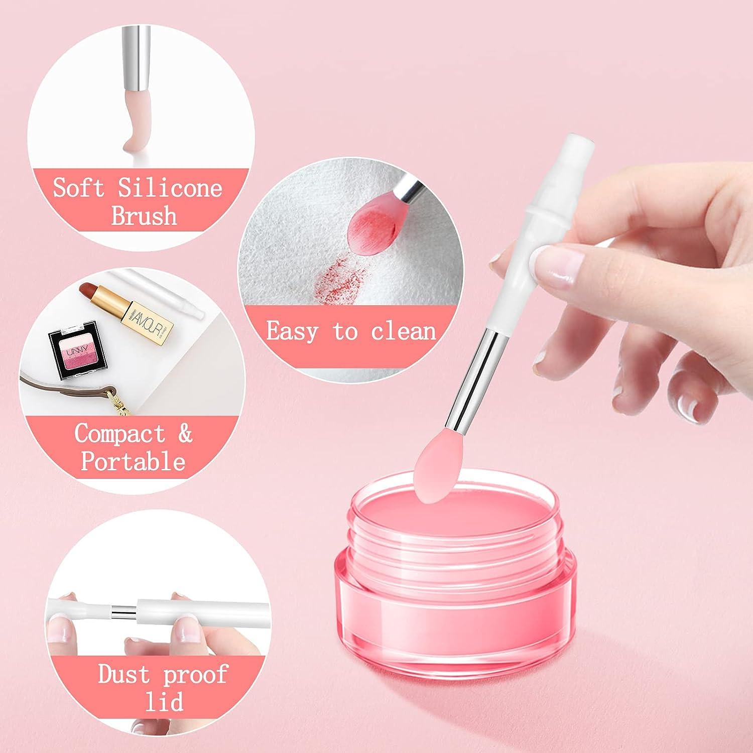 Silicone Lip Brush, 6pcs Makeup Brushes with Dirt-proof Caps for Protection, Lipstick Applicator Brushes for Lip Gloss, Lip Mask, Eyeshadow, Lip Cream