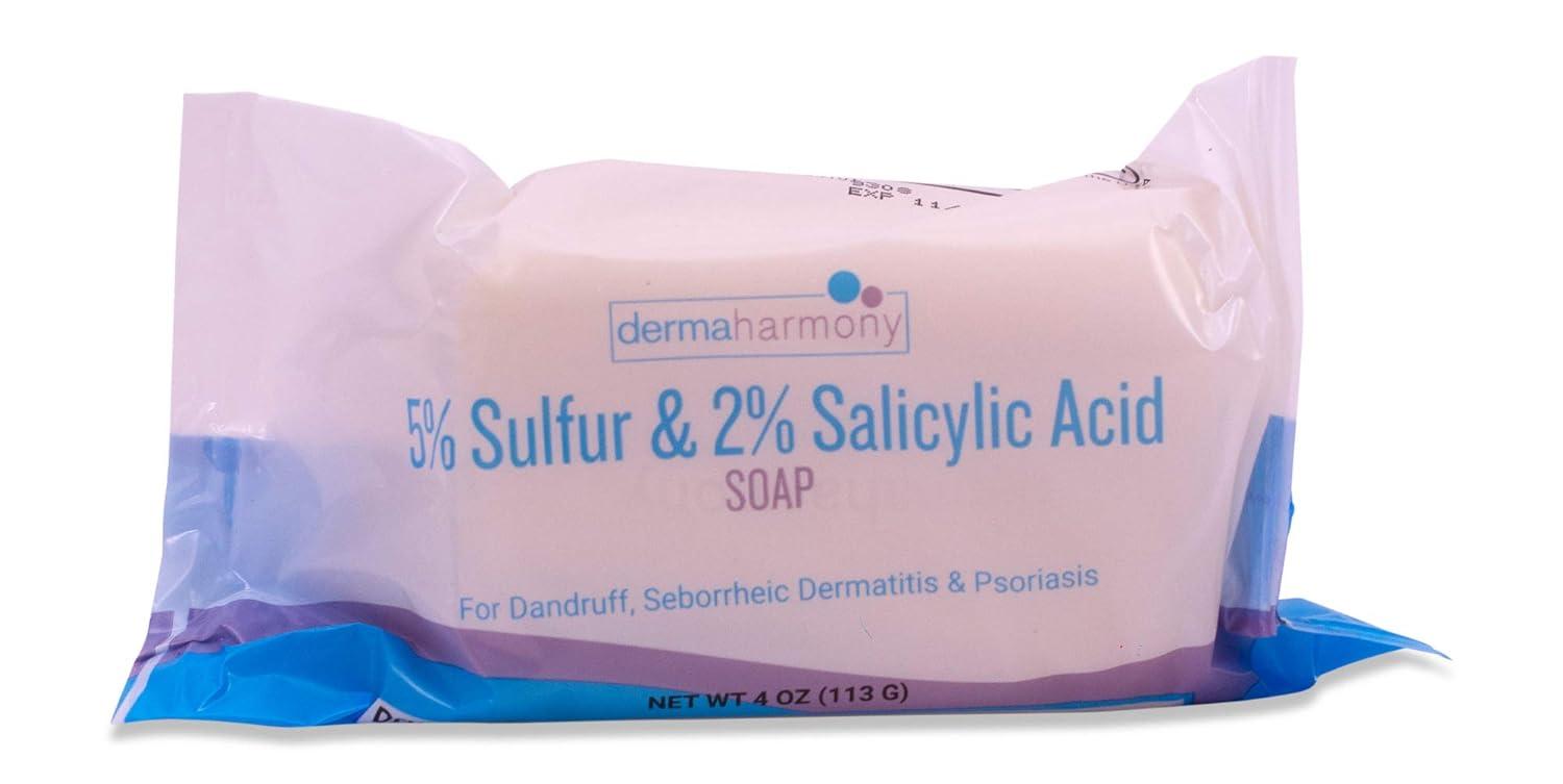 Dermaharmony 5 Sulfur 2 Salicylic Acid Bar Soap 4 oz Crafted for those with Seborrehic